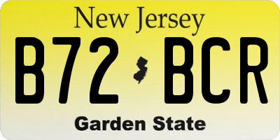 NJ license plate B72BCR
