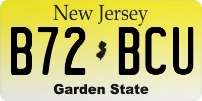 NJ license plate B72BCU