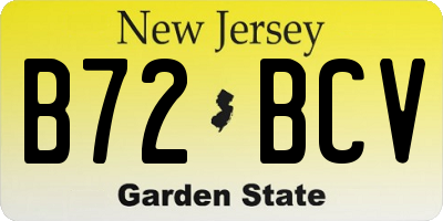 NJ license plate B72BCV