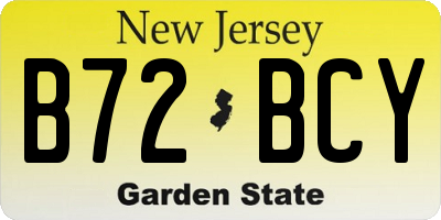 NJ license plate B72BCY