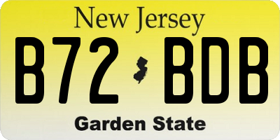 NJ license plate B72BDB