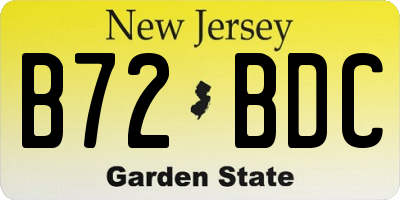 NJ license plate B72BDC