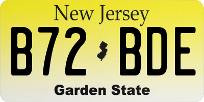 NJ license plate B72BDE