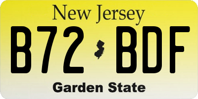 NJ license plate B72BDF