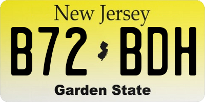 NJ license plate B72BDH