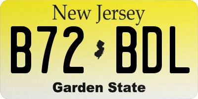 NJ license plate B72BDL