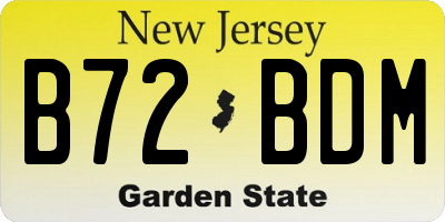 NJ license plate B72BDM