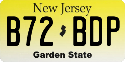 NJ license plate B72BDP