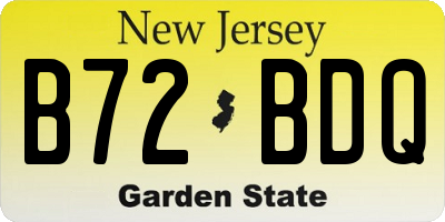 NJ license plate B72BDQ