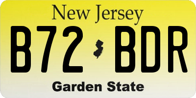 NJ license plate B72BDR