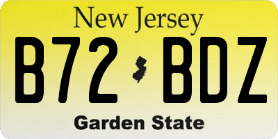 NJ license plate B72BDZ