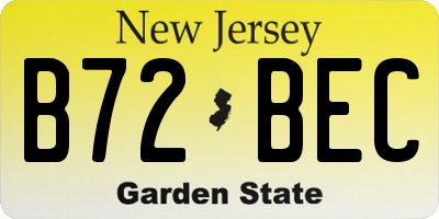 NJ license plate B72BEC