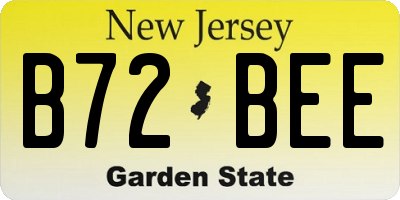 NJ license plate B72BEE