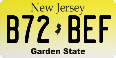 NJ license plate B72BEF