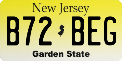 NJ license plate B72BEG