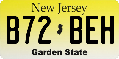 NJ license plate B72BEH