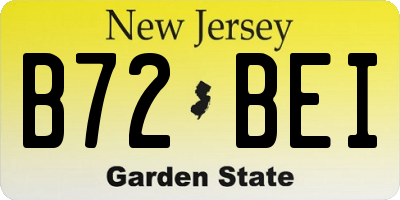 NJ license plate B72BEI