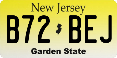 NJ license plate B72BEJ