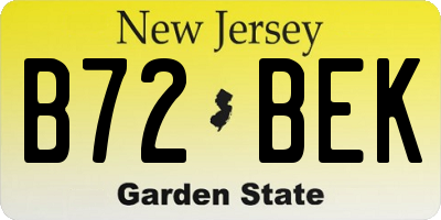 NJ license plate B72BEK