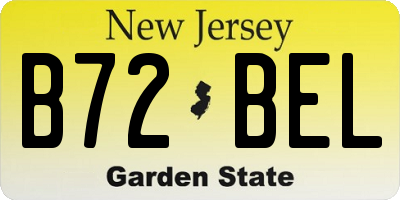 NJ license plate B72BEL