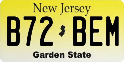 NJ license plate B72BEM