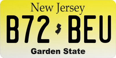 NJ license plate B72BEU