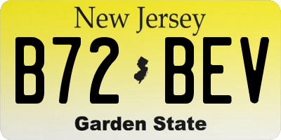 NJ license plate B72BEV
