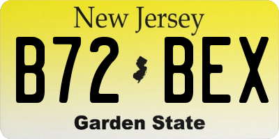 NJ license plate B72BEX