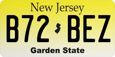 NJ license plate B72BEZ