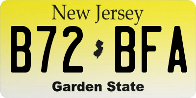 NJ license plate B72BFA