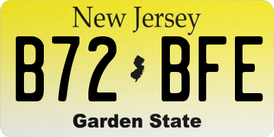 NJ license plate B72BFE