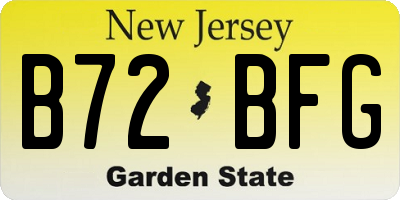 NJ license plate B72BFG