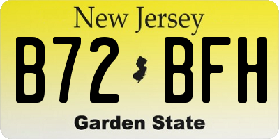 NJ license plate B72BFH