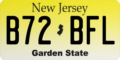 NJ license plate B72BFL