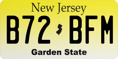 NJ license plate B72BFM