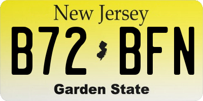NJ license plate B72BFN
