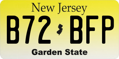 NJ license plate B72BFP