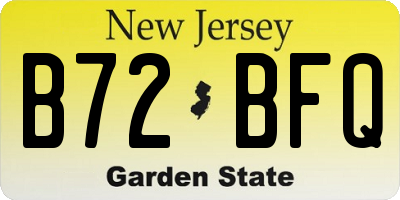 NJ license plate B72BFQ