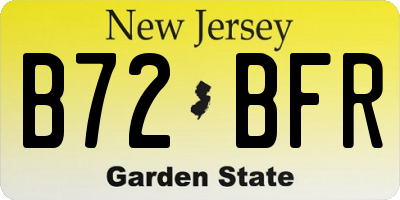 NJ license plate B72BFR