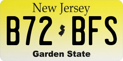 NJ license plate B72BFS