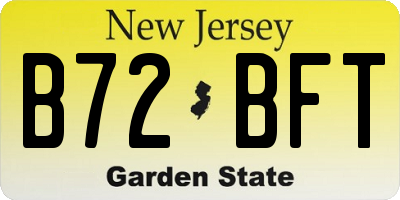 NJ license plate B72BFT