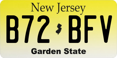 NJ license plate B72BFV