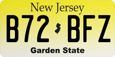 NJ license plate B72BFZ