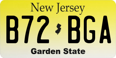 NJ license plate B72BGA