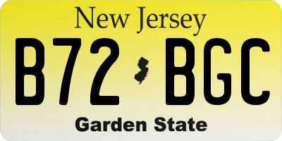 NJ license plate B72BGC