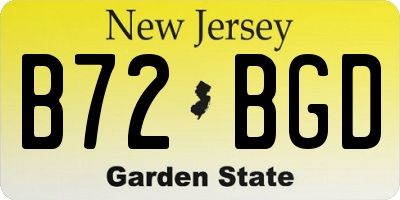 NJ license plate B72BGD