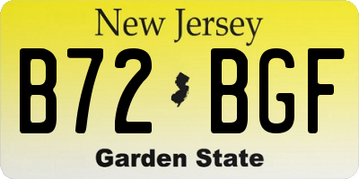 NJ license plate B72BGF