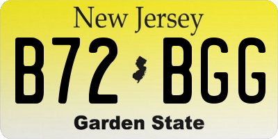 NJ license plate B72BGG