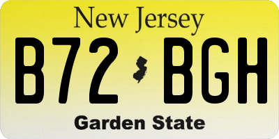 NJ license plate B72BGH