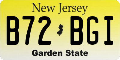 NJ license plate B72BGI